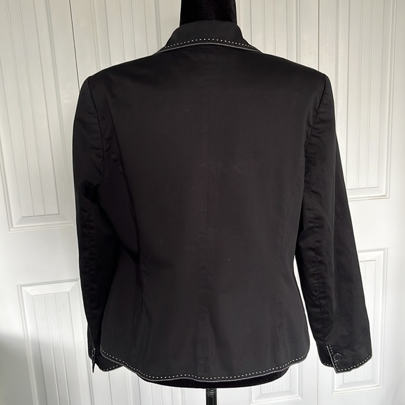 Glensport Collection, Black Blazer with White Stitch Decorative Trim, Size 14 - Picture 5 of 9
